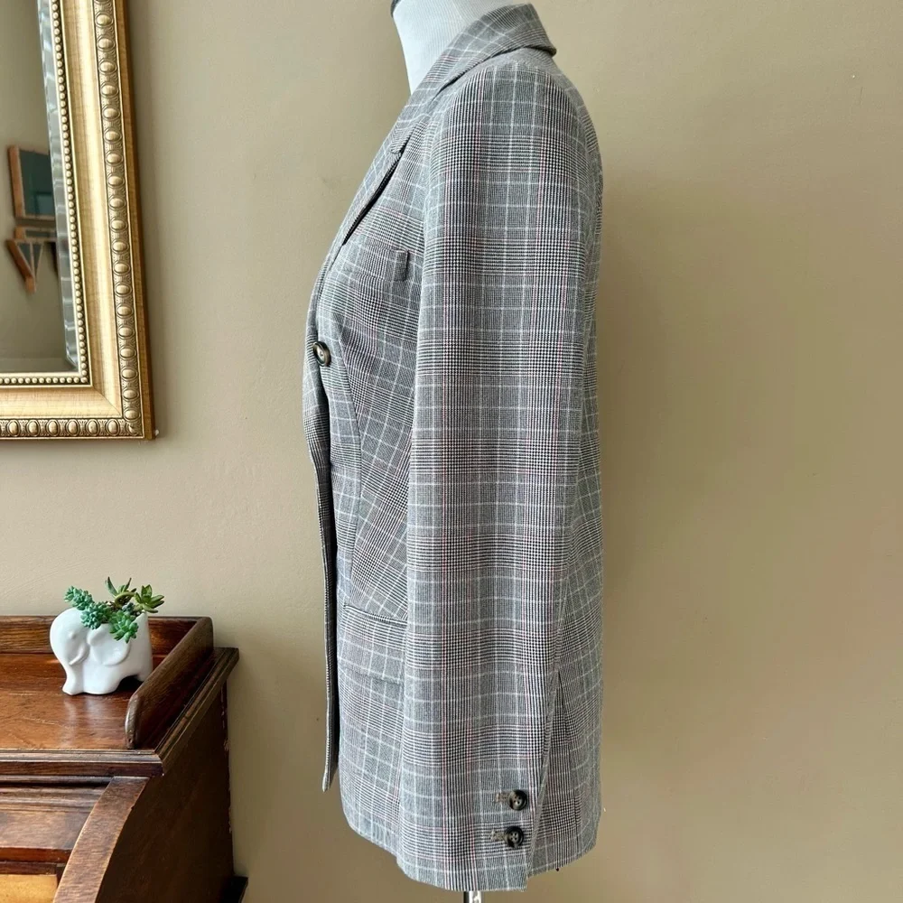 Lini Bloomingdale's Double Breasted Olivia Glen Plaid Blazer Houndstooth XS NWT